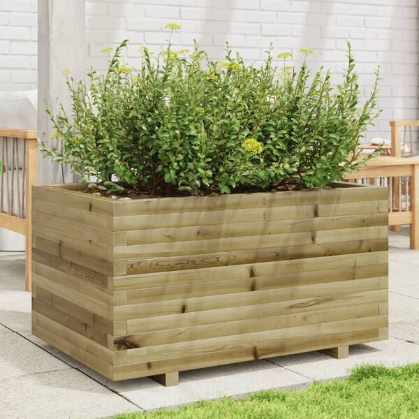 vidaXL Fioriera da Giardino 90x60x49,5 cm in Legno di Pino Impregnato