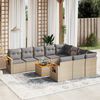vidaXL Set Divani da Giardino 11 pz con Cuscini Beige in Polyrattan