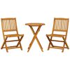 vidaXL Set Bistr&ograve; Pieghevole 3pz in Legno Massello di Acacia
