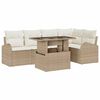 vidaXL Set Divano da Giardino 6 pcs Marrone e Crema polyrattan