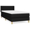 vidaXL Giroletto a Molle con Materasso Nero 90x200 cm in Tessuto