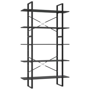 vidaXL Libreria a 5 Ripiani Grigia 100x30x175 cm in Legno Multistrato
