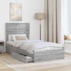 vidaXL Letto con Contenitore con testiera Grigio Sonoma 90 x 190 cm