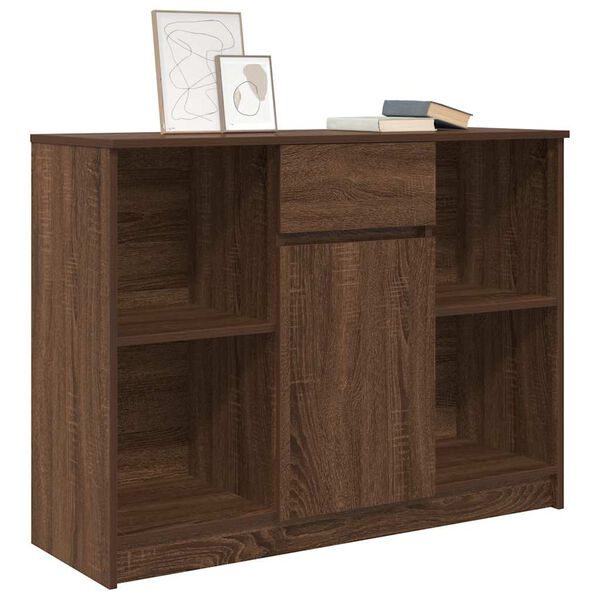 vidaXL Credenza con Cassetto Rovere Marrone 101x35x76 cm in Truciolato