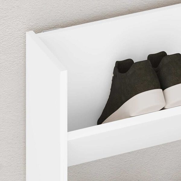 vidaXL Scarpiera a Muro Bianca 80x18x90 cm in Legno Multistrato