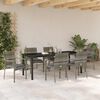 vidaXL Set da Pranzo per Giardino con cuscino 7 pcs Grigio polyrattan