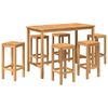 vidaXL Set Bar da Esterno 7 pz Naturale Legno di teak solido