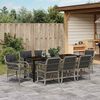 vidaXL Set da Pranzo per Giardino 9 pcs Grigio chiaro polyrattan