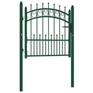 vidaXL Cancello per recinzione EMMEN con punte in acciaio 104x97 cm verde