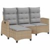 vidaXL Divano da Giardino Reclinabile con Cuscini a L Beige Polyrattan