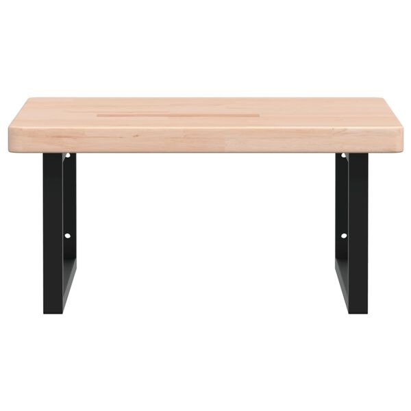 vidaXL Ripiano a Parete per Lavabo in Acciaio e Massello di Rovere