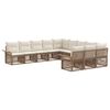 vidaXL Set Divano da Giardino 11 pz Beige polyrattan