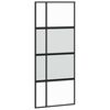 vidaXL Porta Scorrevole Nera 90x205 cm in Vetro Temperato e Alluminio