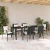 vidaXL Set da Pranzo per Giardino con cuscino 7 pcs Nero polyrattan