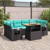 vidaXL Set Divani da Giardino con Cuscini 7pz Nero Polyrattan
