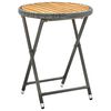 vidaXL Tavolino da T&egrave; Grigio 60 cm in Polyrattan e Massello di Acacia