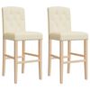 vidaXL Sedie da Bar 2 pz in Legno Massello di Hevea e Tessuto