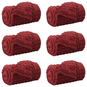 vidaXL Coperte da Pile 6 pz Rosso Bordeaux 270 x 240 cm 10.04 kg Panno
