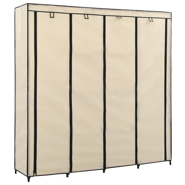 vidaXL Guardaroba con 4 Scomparti Crema 175x45x170 cm