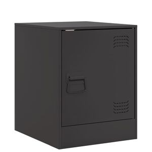 vidaXL Comodino Nero 34,5x39x44 cm in Acciaio