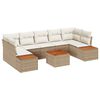 vidaXL Set Divano da Giardino 8 pz Beige Poly Rattan