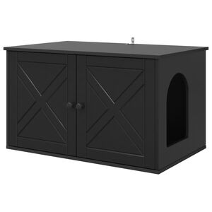 vidaXL Casa per Gatti Nero 85 x 55 x 50,5 cm Legno ingegnerizzato