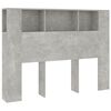 vidaXL Testiera con Scomparti Grigio Cemento 140x18,5x104,5 cm