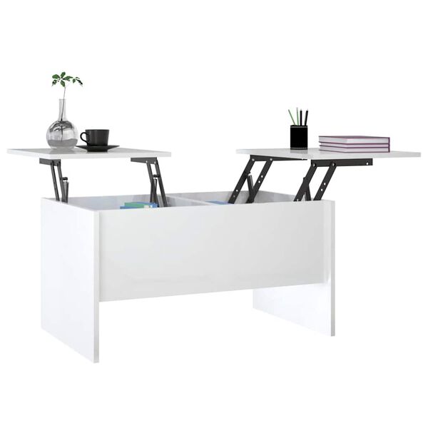 vidaXL Tavolino Salotto Bianco Lucido 80x50x42,5 cm Legno Multistrato