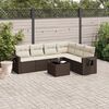vidaXL Set Divani da Giardino 7 pz con Cuscini Marrone in Polyrattan