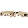 vidaXL Set di divani da esterno con cuscino 9 pcs Naturale e Beige