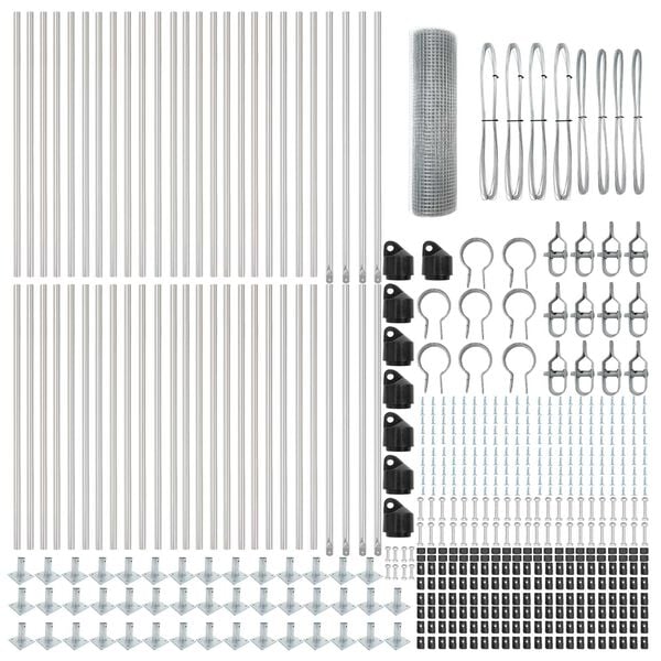 vidaXL Palo della recinzione Argento 100 x 1 m (rete 19 x 19 mm)