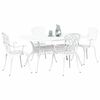 vidaXL Set da Pranzo per Giardino 5 pcs Bianco Alluminio