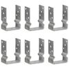 vidaXL Picchetti per Recinzione 6 pz Argento 10x6x15cm Acciaio Zincato