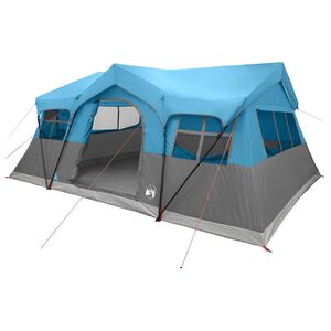 vidaXL Tenda Familiare Blu 10 persone Poliestere e Acciaio