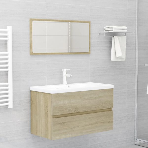 vidaXL Mobile con Lavabo Integrato Rovere Sonoma in Legno Multistrato