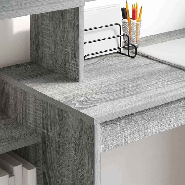 vidaXL Scrivania Grigio Sonoma 100 x 40 x 90 cm Legno multistrato
