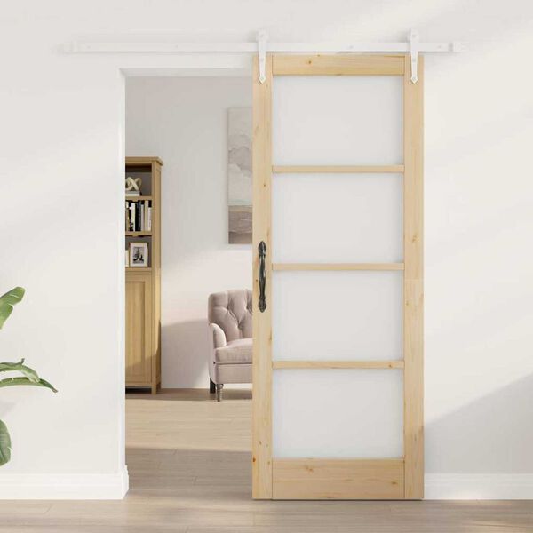 vidaXL Porta scorrevole Naturale 78 x 202 cm
