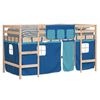 vidaXL Letto a Soppalco con Tende Bambini Blu 90x200 cm Massello Pino