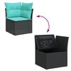 vidaXL Set Divani da Giardino 14pz con Cuscini in Polyrattan Nero