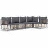 vidaXL Set Divani da Giardino 5 pz con Cuscini Antracite in Polyrattan