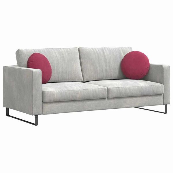 vidaXL Cuscini per Seduta 2 pcs Rosso Vino &Oslash; 40 x 13 cm Velluto