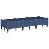 vidaXL Fioriera Giardino con Picchetti Grigio Blu 125x40x28,5 cm PP
