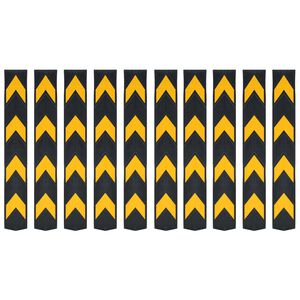 vidaXL Protezioni Angolari Riflettenti 10 pz in Gomma 80 cm
