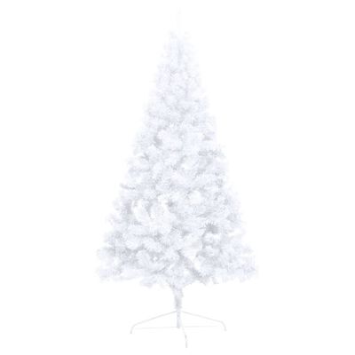 vidaXL Set Albero Natale Artificiale a Metà LED Palline Bianco 180cm