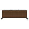 vidaXL Fioriera con Ruote e 3 Vasi Marrone 107x32x38 cm in Polyrattan