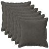vidaXL Federa 6 pcs HOUTEN Grigio Scuro 30 x 30 cm Velluto