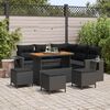 vidaXL Set Divano da Giardino con cuscino 10 pcs Nero polyrattan