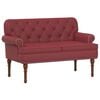 vidaXL Loveseat con bottoni imbottiti Rosso Vino 120 x 65 x 77 cm