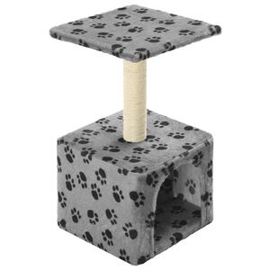 vidaXL Albero per Gatti e Tiragraffi Sisal 55 cm Zampe Stampate Grigio