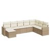 vidaXL Set Divano da Giardino 8 pz con Cuscini Beige in Polyrattan